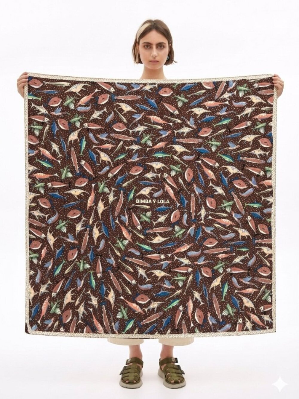 BIMBA Y LOLA 🐟 Abstract Fish / Ocean Scarf